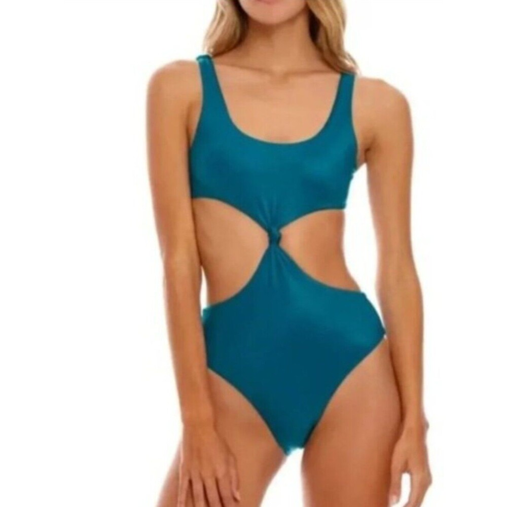 Agua Bendita Blue Swimsuit XL One Piece Kasie NWT $290 Resort Neach Cruise Pool